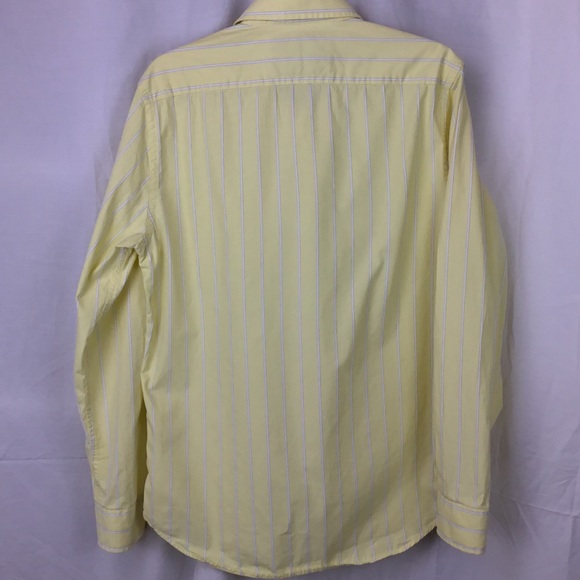 AEO button up shirt yellow/blue/white stripe - Picture 3 of 4